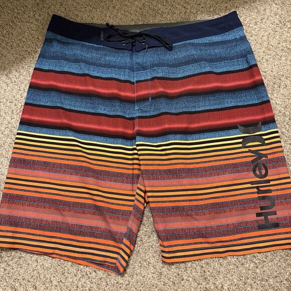 Men's Hurley Phantom Blackball Orange St. 20" Board Shorts Swimming Trunks 32 - Picture 1 of 7